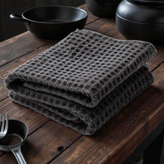 Heavy-Duty Waffle Weave Cleaning Cloth - Charcoal Grey