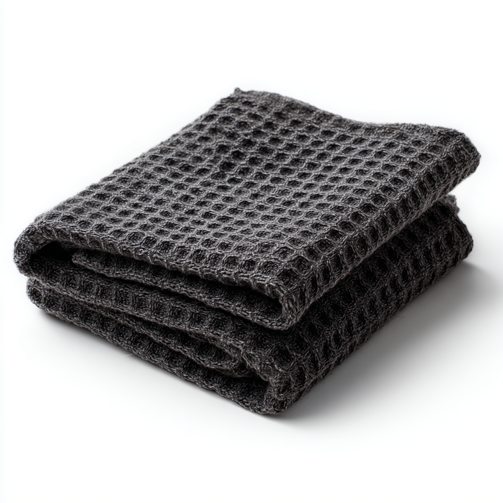 Heavy-Duty Waffle Weave Cleaning Cloth - Charcoal Grey