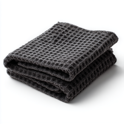 Heavy-Duty Waffle Weave Cleaning Cloth - Charcoal Grey